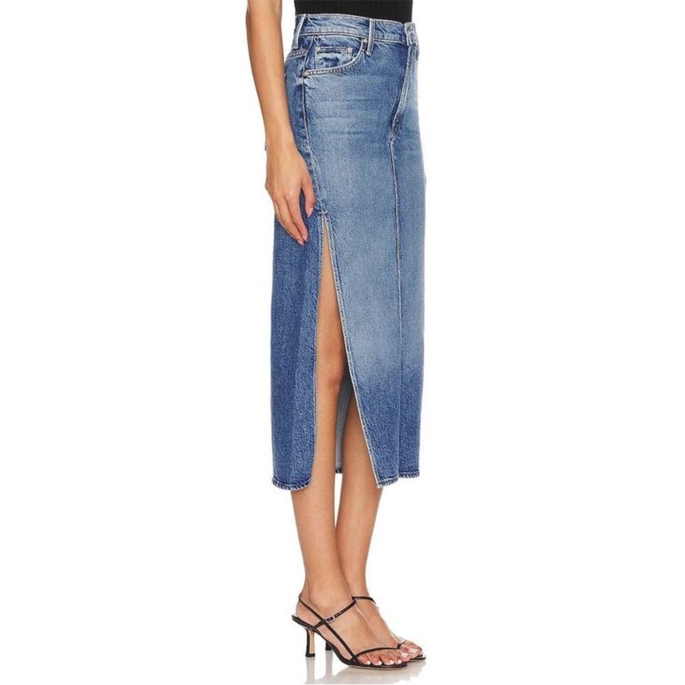 NWT Mother Superior The Split Second Skirt in Strike A Pose Midi Slit High Rise - Picture 4 of 15